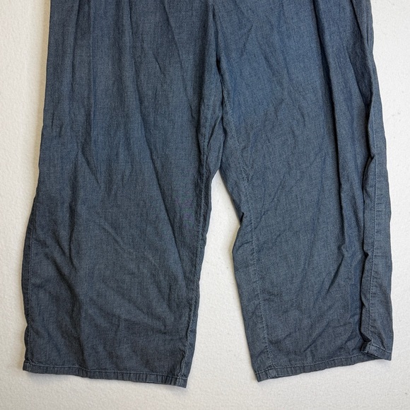 Eileen Fisher 100% Cotton Lightweight Denim-Wash Soft Pants - Picture 3 of 6